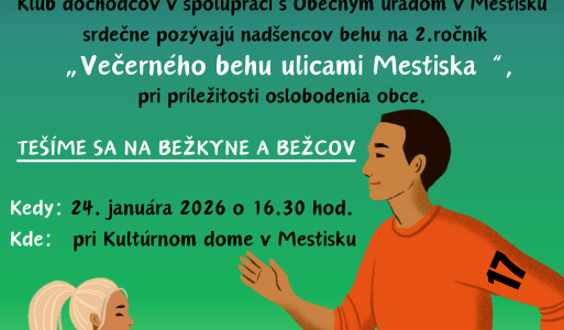 Večerný beh ulicami Mestiska 2026 