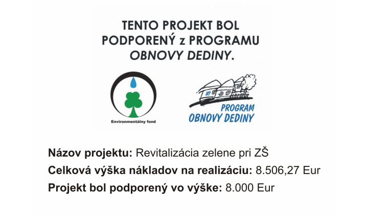 Revitalizácia zelene pri ZŠ v obci Mestisko 